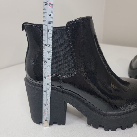 Soda Womens Black Chunky Platform Ankle Boots Size 6 Slip On Y2K Grunge Neutral - Picture 11 of 13
